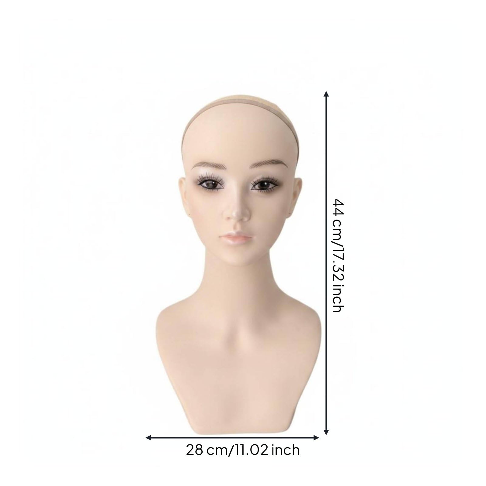 Cosplay Perücke Kopf PVC Modellkopf mit Filigranen Gesichtszügen Sicheren Schultern Und Weicher Oberfläche für Fotoaufnahmen Stylistenstudios Hutläden