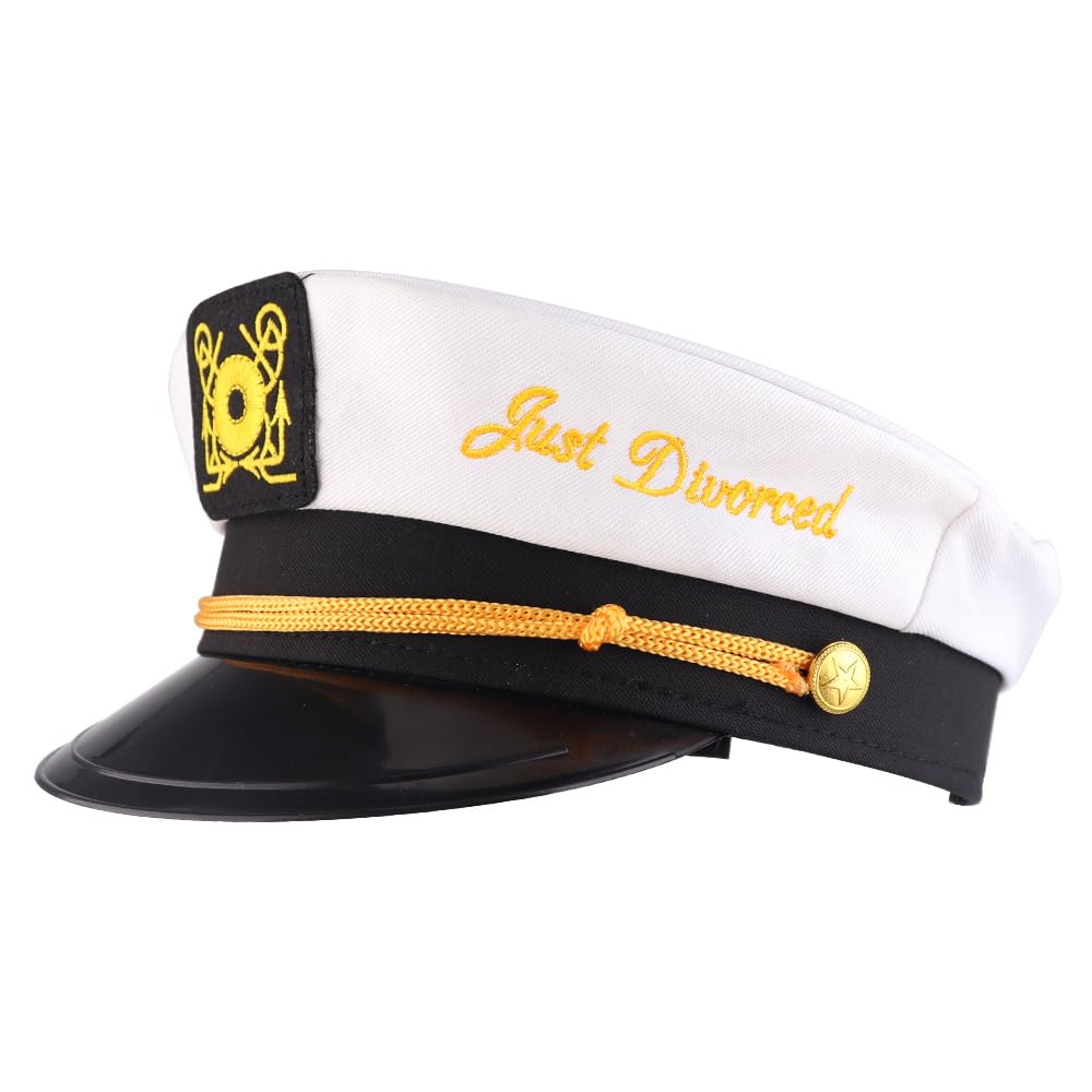 Just Divorced Captain's Hat - Funny Divorce Party Decorations for Women & Men Finally Divorced Gifts Newly Unwed Free at Last Breakup Decor Supplies