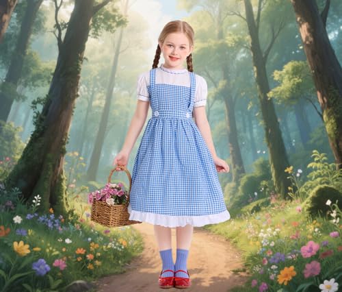 Vestido azul para niña disfraz de princesa miniatura 5