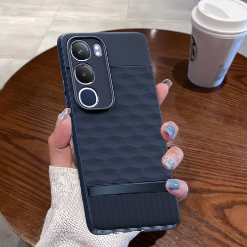 Image of Pikkme Back Cover for Vivo Y19s / Vivo Y29 5G Camera Protection 3D Hexa Cube Design Silicone Protective Bumper Case (Blue)