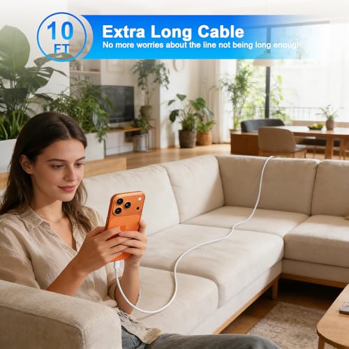 Image of iPhone 17 16 15 Charger Fast Charging 60W,[Apple MFi Certified] Dual Port | ﻿ USB C Wall Charger Block with 10FT USB to USB C Cable USB-C Fast Charger for iPhone 17 /Pro /Pro Max /17 Air /16 Pro Max /15