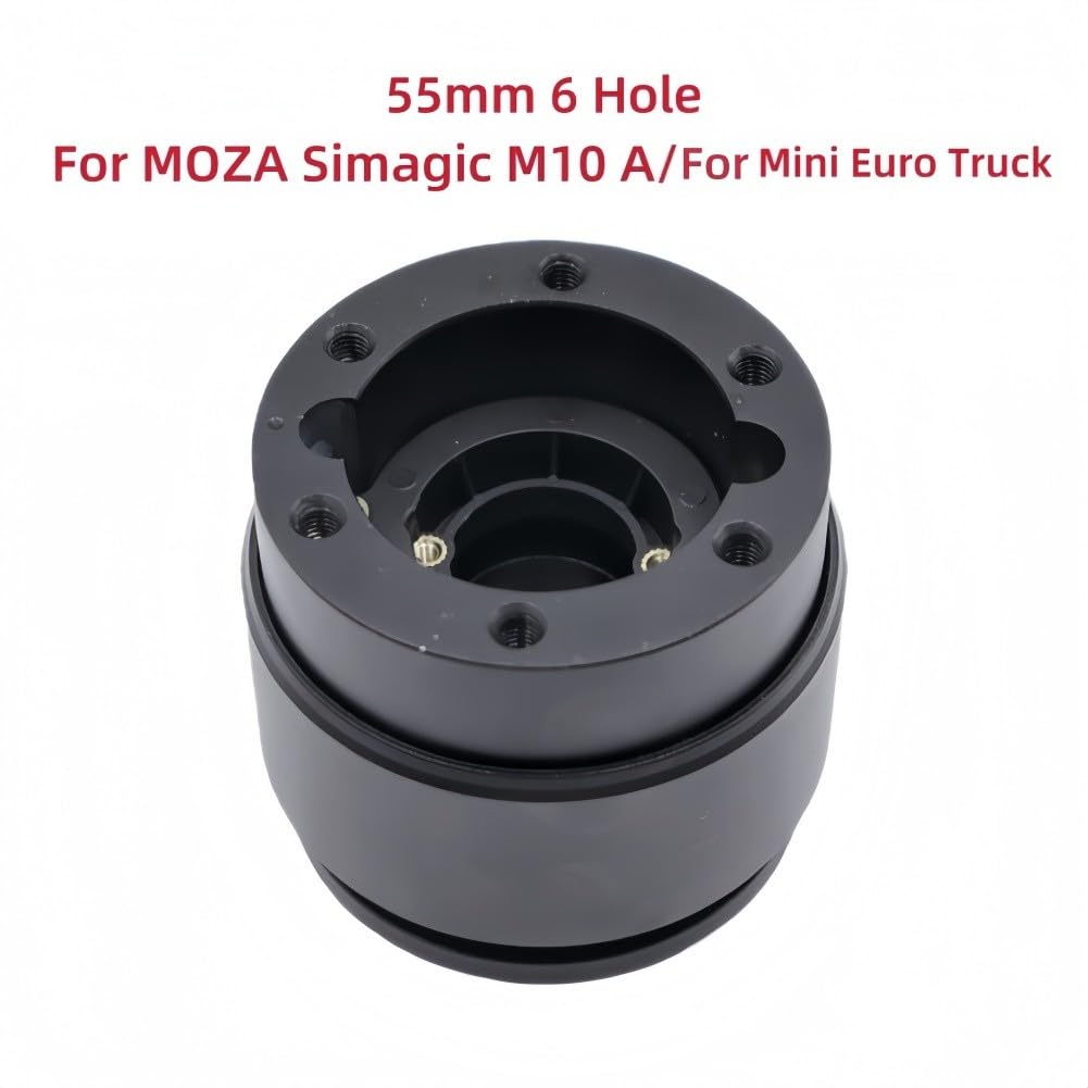 Adattatore a sgancio rapido da 55 mm per volante MOZA TURN Direct Drive, mozzo simulatore da corsa a 6 fori in lega di alluminio, nero leggero