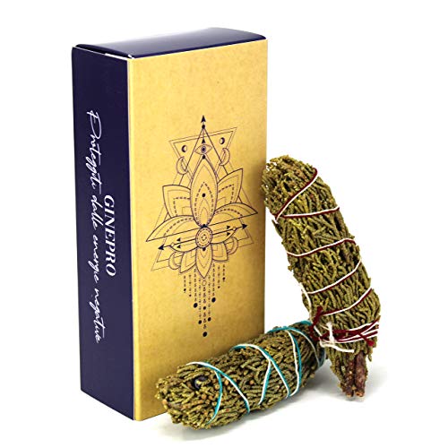 Lynpha Vitale - Smudge Ginepro - Incenso 100% Naturale da Bruciare – Ideale per Purificazioni, Rituali e Cerimonie - 2 pz cm 14x4