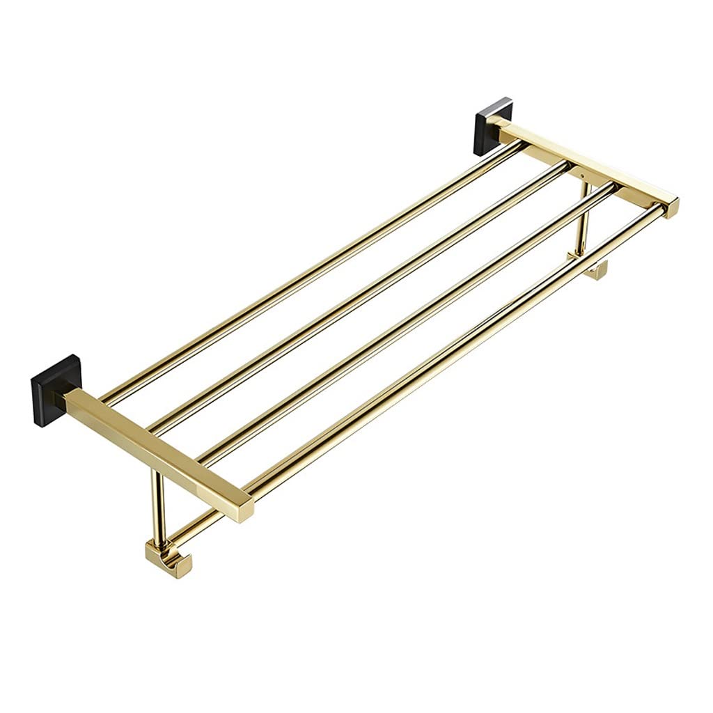 JvFbjLF Bathroom towel rack towel rack perforated full copper bathroom bathroom thickening shelf