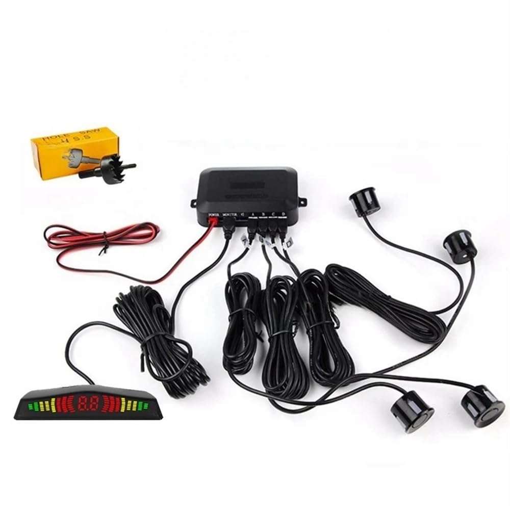Capteur Radar recul Kit de capteurs stationnement arrière avec 4, avertisseur sonore, Radar recul, détection d'angle Mort, 12 V, Couleurs