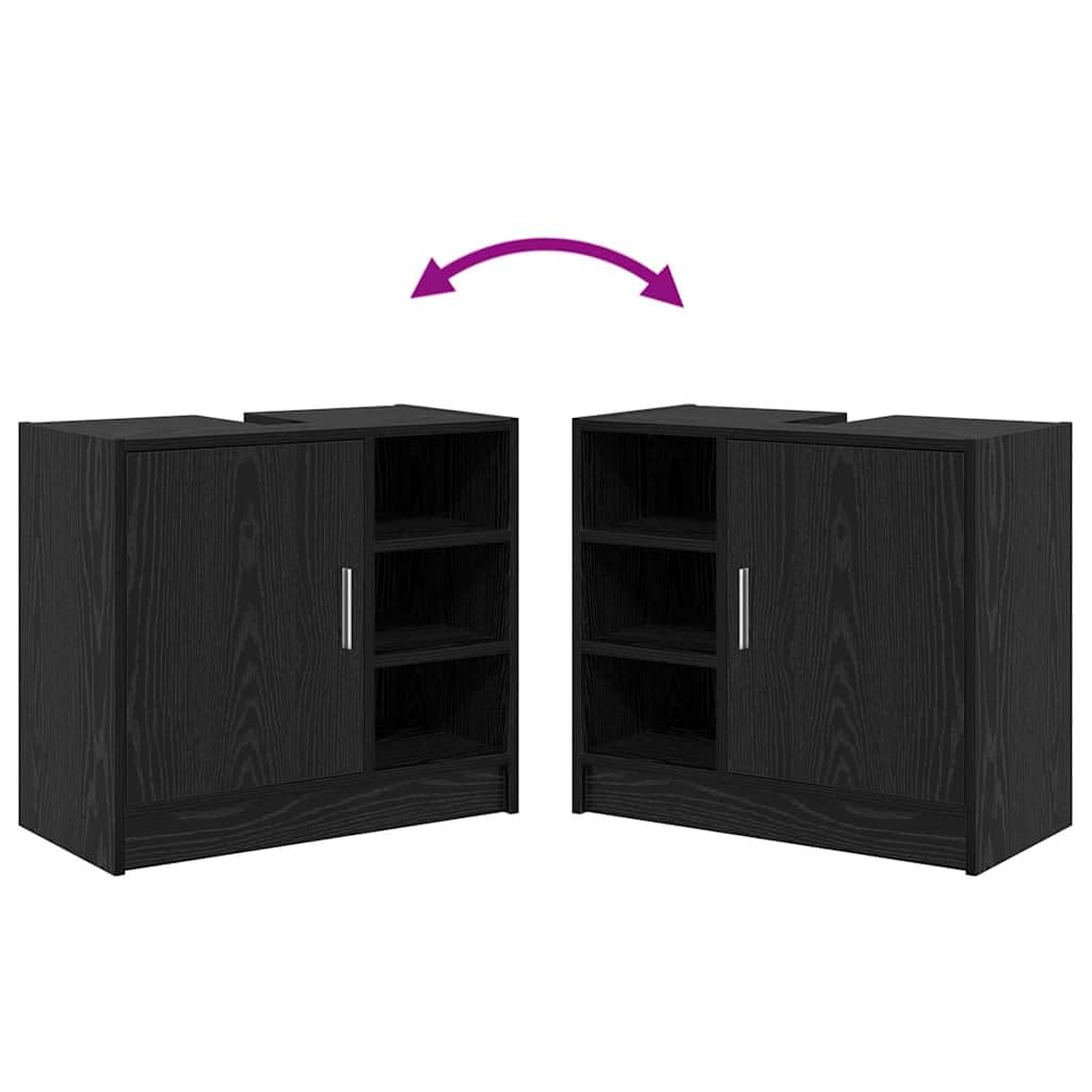 vidaXL Cabinet de Salle de Bain Chêne Noir 63 x 29 x 55 cm