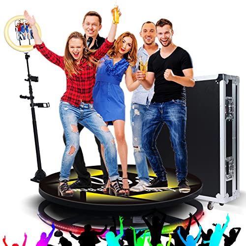 MWE Magic 360 Photo Booth Machine with Custom Logo Remote Control Automatic 360 Spin Camera Booth 9 (45in+Flight, Magic)
