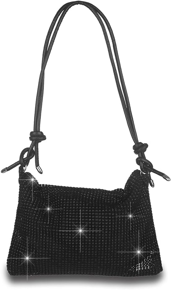 Octwine Rhinestones Evening Bucket Purse Handbag - Sparkly Shoulder Bag for Women's Party Prom