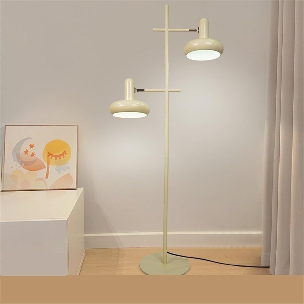 Lampa podłogowa Lampa podłogowa do salonu obok sofy, obracana o 360 stopni, podwójna głowica, lampa stojąca sypialni i pielęgnacji oczu