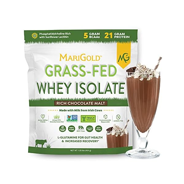 Marigold Grassfed Whey Isolate Protein Powder Rich Chocolate Malt