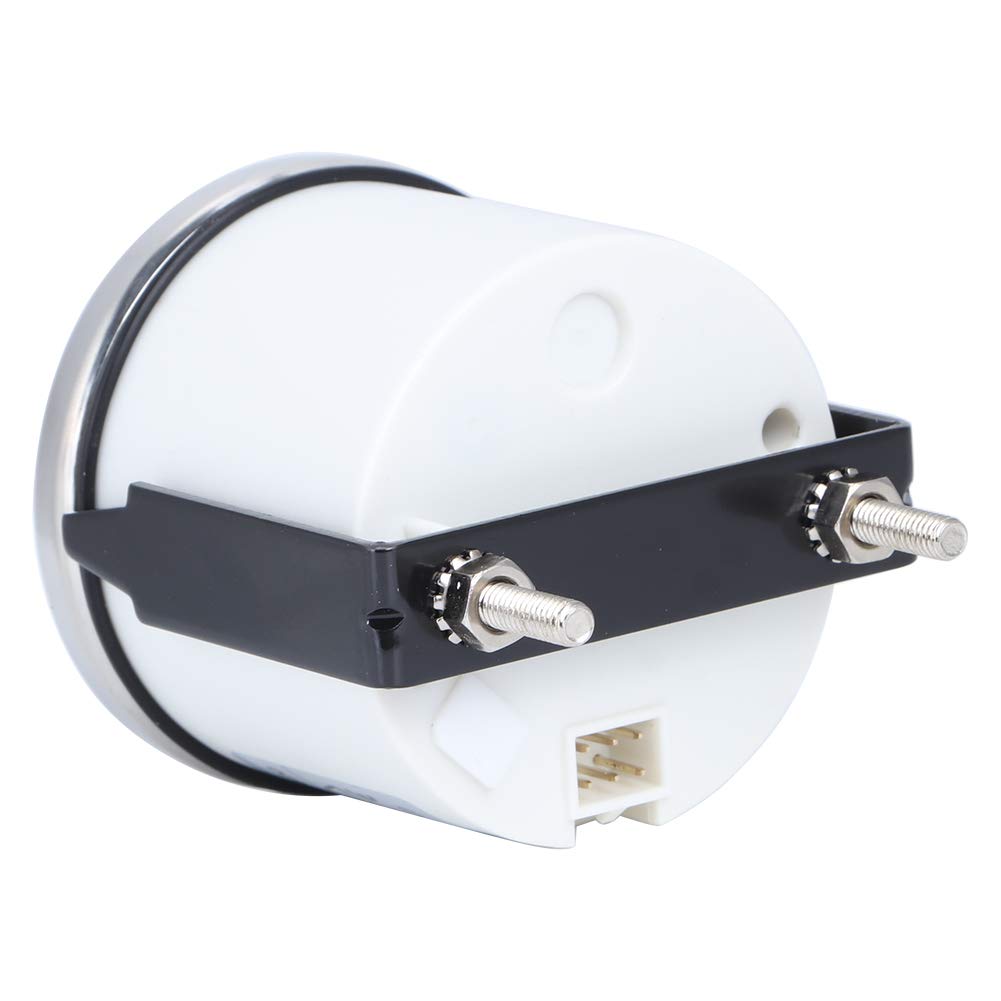 Indicatore Angolo Timone Barca 52mm, Segnale 0-190ohm, Voltaggio 9-32V, Quadrante con Retroilluminazione Rossa - Impermeabile IP67, Alta Precisione, Adatto a Yacht e Imbarcaz (Copertura argentata