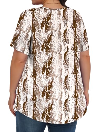 Image of Tencede Womens Plus Size Tops Tunic Short Sleeve Crew Neck Shirts Casual Soft Blouse 1X-5X