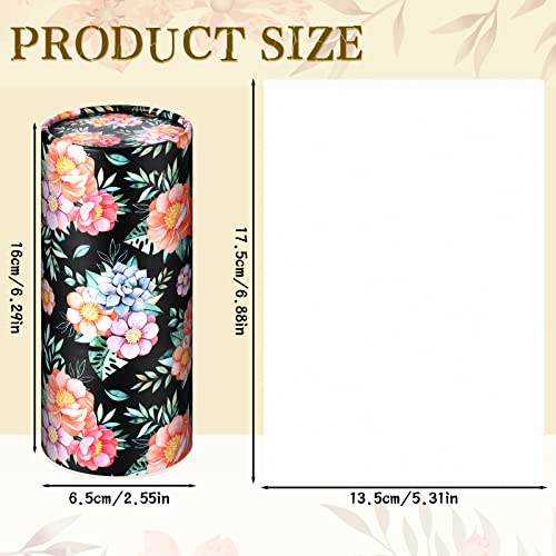 Tanlade 4 Pack Car Round Tissue Holder with Facial Tissue Floral Cylinder Travel Tubes for Car Cup Holder Spring Summer Home Bathroom Office Decor - Thumbnail 2