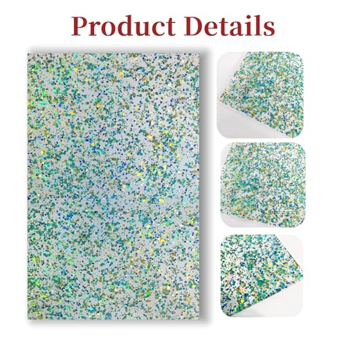 Image of Acrylic Sheets Both-Side Glitter Acrylic Sheets 1 /8 Thick for Laser Cutting Engraving Plexiglass Sheets for Art Design Crafting DIY Home Decore Festival Ornaments (3, Dot Green, 8x12inch)