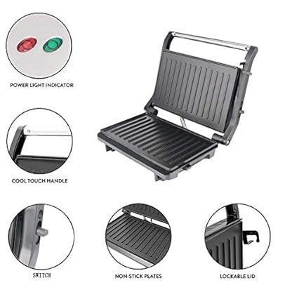 Tischgrill elektrisch | intelligenter Kontaktgrill | Panini & Sandwich Maker | passt Temperatur + Grillzyklus ans… – Bild 4