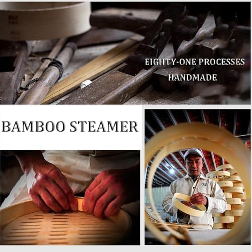 Electric Food Steamer, 2-Tier Bamboo Steamer, 1500W with 60 Min Timer, Auto Shut-Off & Boil Dry Protection for Cooking Vegetables