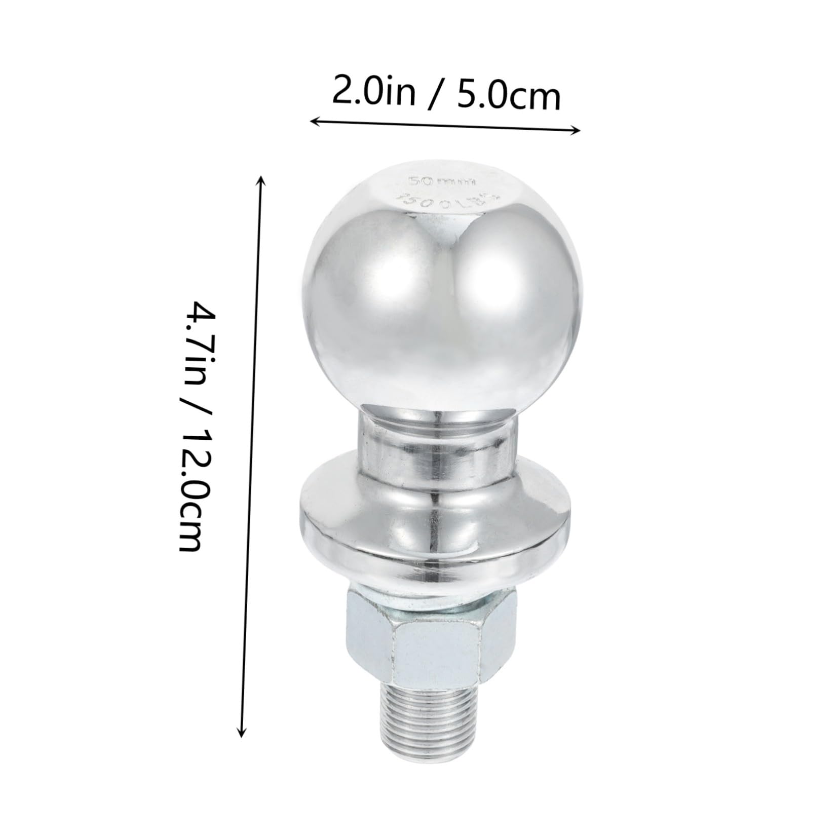 GALPADA Pallone Accessorio Protezione dalla Ruggine e dalla Pioggia Rivestito in Cromo M19 50mm per Gancio di Traino per Rimorchi e Auto per Vacanze Estive e Soccorso Stradale