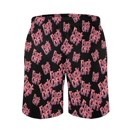 Fuck Off Glitter Mens Swim Trunks Quick Dry Beach Swimming Shorts with Mesh Lining and Pockets4
