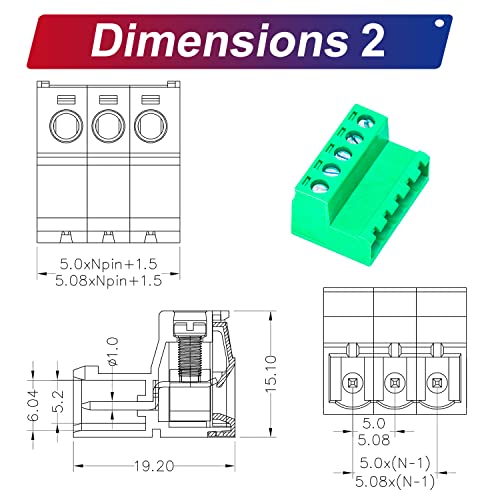 Conector Phoenix para reparar circuitos sin soldar usando bloque de tornillo verde 3