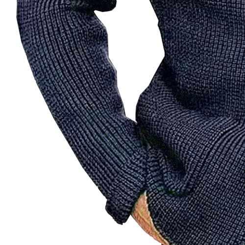 JEKE-DG Men's Stand Collar Cable Cardigan Sweater Knit Button Down Winter Sweater Heavy Weight Long Sleeve Sweaters4