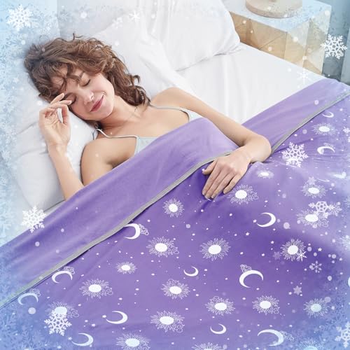 Image of inhand Cooling Blanket Full Size (80 inchx90 inch) - Double Sided Cooling Blankets for Hot Sleepers, Soft Lightweight Summer Blanket for Beach, Sofa Bed Couch, Room Decor, Gifts for Women Lavender Purple