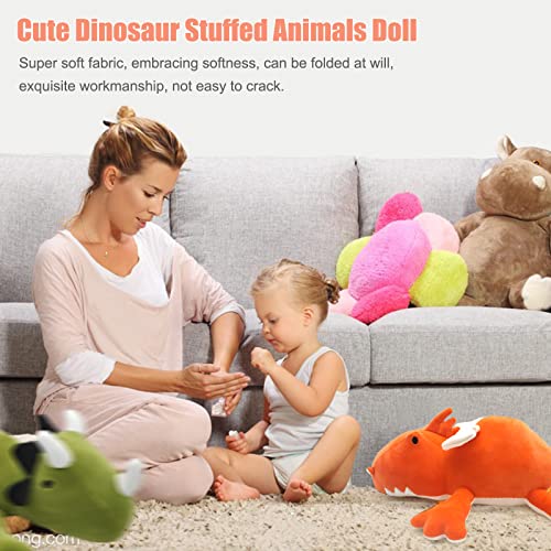 Plupiapio 2Lbs Cute Soft Dinosaur Weighted Stuffed Animals, 14 Inch Green Dino Stuffed Plush Animal Throw Pillows, Kawaii Plushies Hugging Toy Gifts For Kids #TOP4