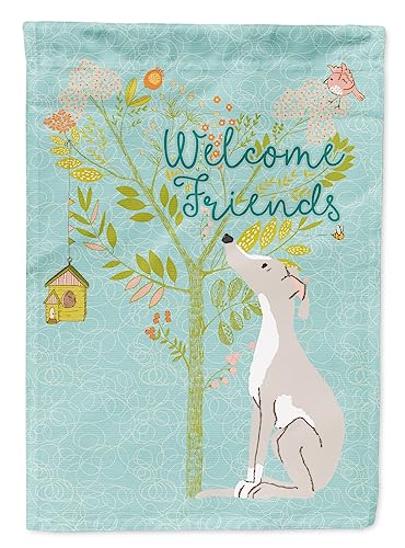 Caroline's Treasures BB7636GF Welcome Friends Italian Greyhound Garden Flag Mailbox Flag Decorative Yard Flag Banner Outside Patio Artwork Yard Flower Beds, Garden Size, Multicolor