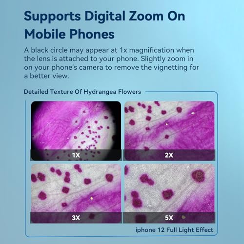 Image of MIAO LAB 100X /150X /200X Nano Zoom Phone Microscope Lens for iPhone /Android | 3-in-1 Phone Microscope Lens Kit with LED UV Light /CPL /Universal Clip, Mini Pocket Digital Microscope