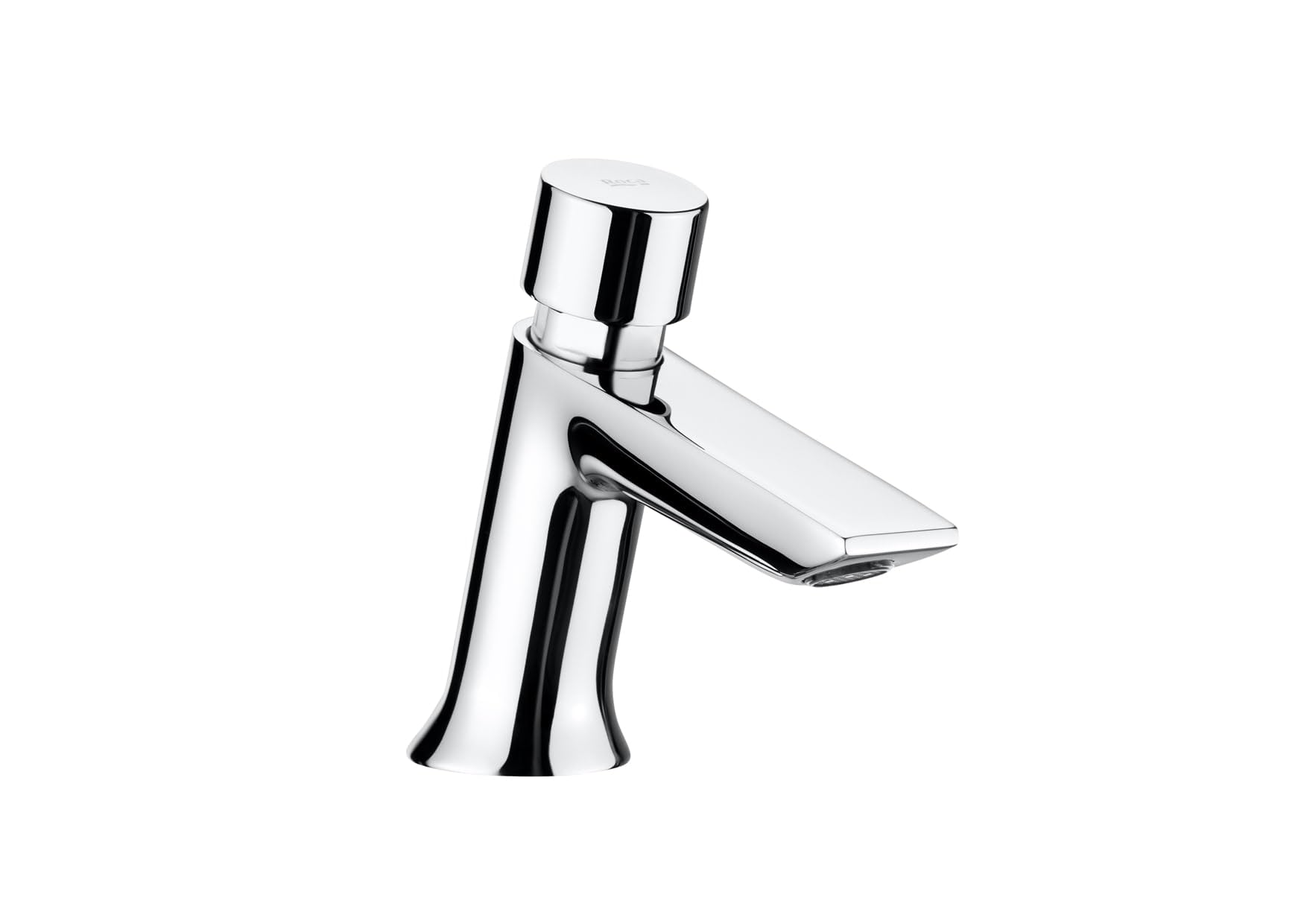 Roca Instant Grifería para lavabo temporizada, grifo monomando de repisa con pulsador, mezclador para cuarto de baño con limitador de caudal y cierre automático en 15 segundos, cromado, A5A4277C00