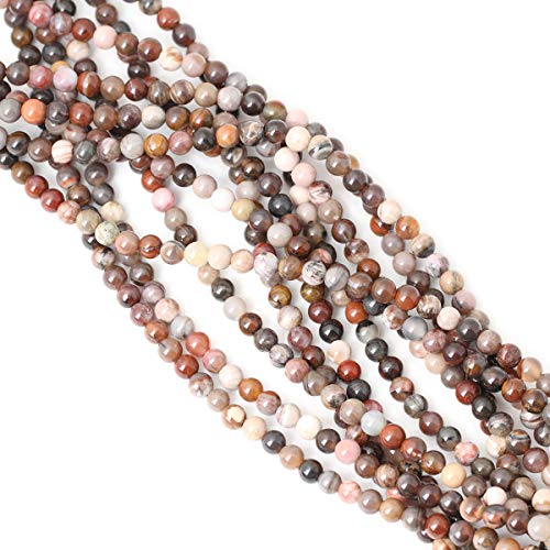 Cheavian 60Pcs 6Mm Natural Silicified Wood Jade Gemstone Round Loose Beads For Jewelry Making Diy Findings 1 Strand 15" #TOP3