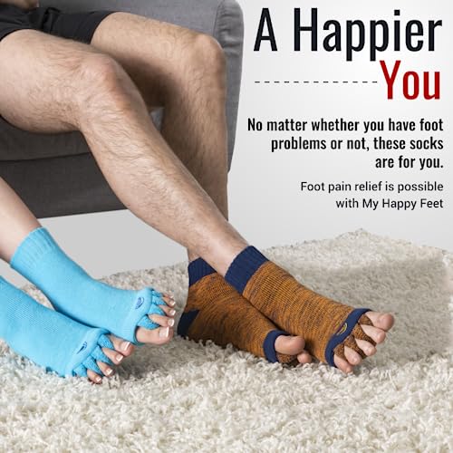 My Happy Feet Foot Alignment Socks with Toe Separators for Men or Women3