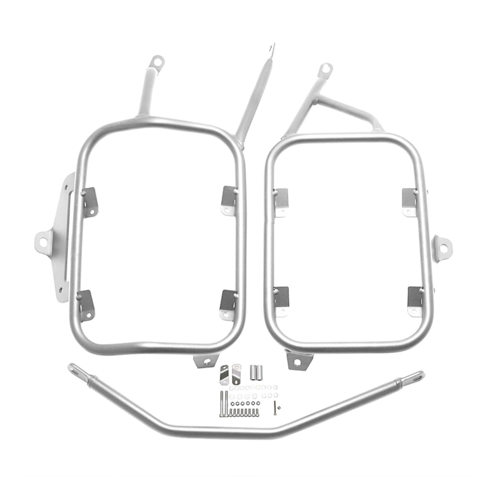 Kosz bagażowy dachowy Pasuje Do Voge Valico 525DSX DS525X DSX525 2023 2024 Boczne Pudełko Bagażnik Motocyklowy Wspornik Sakwa Wsparcie Belka dachowa(Silver)