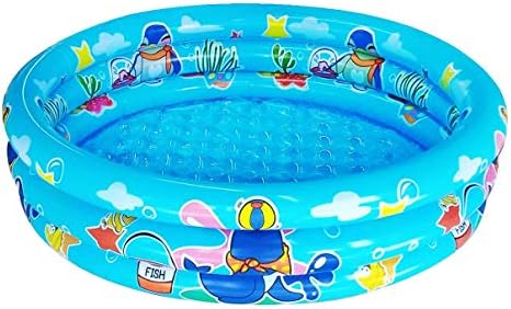 3 Rings Kiddie Pool for Toddler, 48”X12”，Kids Swimming Pool, Inflatable Baby Ball Pit Pool, Small Infant Pool (Blue)