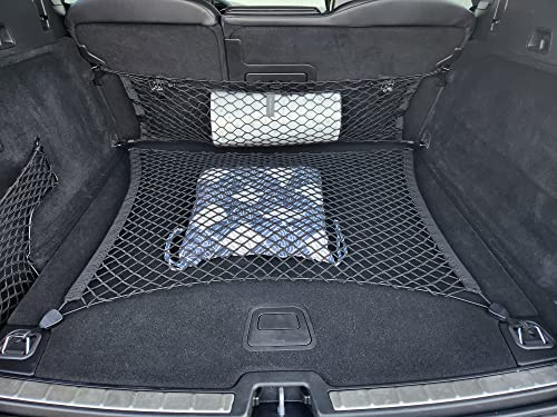Floor + Envelope Style Automotive Elastic Trunk Mesh Cargo Net For Volvo Xc60 2017-2023 - Premium Trunk Organizer And Storage - Luggage Net For Crossover- Best Car Organizer For Volvo Xc 60 #TOP3