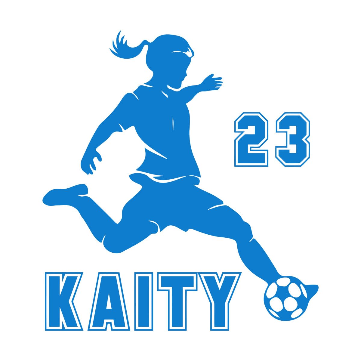 Personalized Soccer Girl Name Wall Sticker Baby Nursery Girl Room Custom Name Football Player Wall Decal Kids Room Vinyl Large - 62x57cm โ image 1