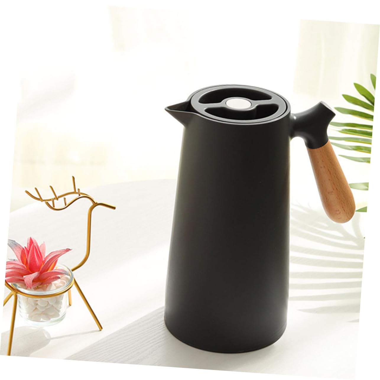 Bouteille Eau Isotherme Avec Poignée Bois Bouilloire Isolante Pour Maison Capacité Importante Étanche Et Facile à Nettoyer