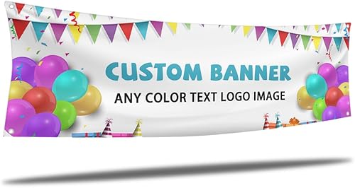 VOSPGUUL Cartel personalizado de cumpleaños para fiesta de boda de Halloween, pancartas y letreros personalizados, diseño a todo color con logotipo
