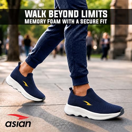 Image of ASIAN Men Wind PRO-08 Casual Wear and Walking Shoes Without Laces for Men & Boys with Upper Mesh Fabric - Lightweight, Comfortable, Breathable, and Perfect for Walking and Daily Use