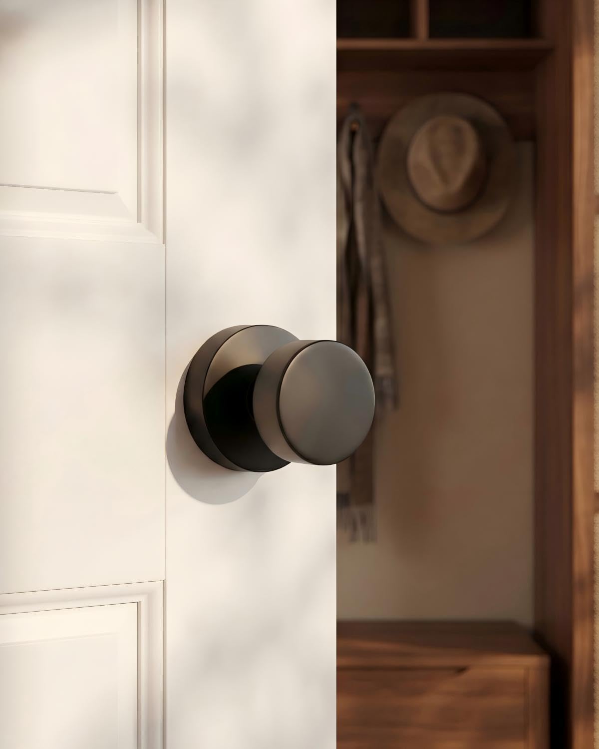 Matte Black Dummy Door Knobs - 6 Pack -3