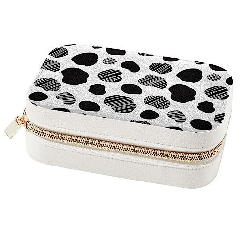 Boîte à bijoux portable compartimentée avec miroirs et zips