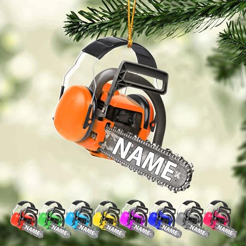 Personalized Name Arborist Chainsaw Ornament 2025 – Custom Tree Cutting Christmas Decoration, Plastic Pine Hanging Keepsake, for Logger, Lumberjack, Friends & Family (AB12)