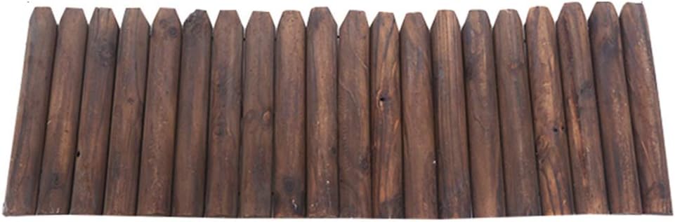 ZHANWEI Garden Fence Picket Fencing Flower Bed Carbonization Wood Gardening Bendable Lawn Edging Decor, Multiple Sizes (Color : Brown, Size : 120x10cm)