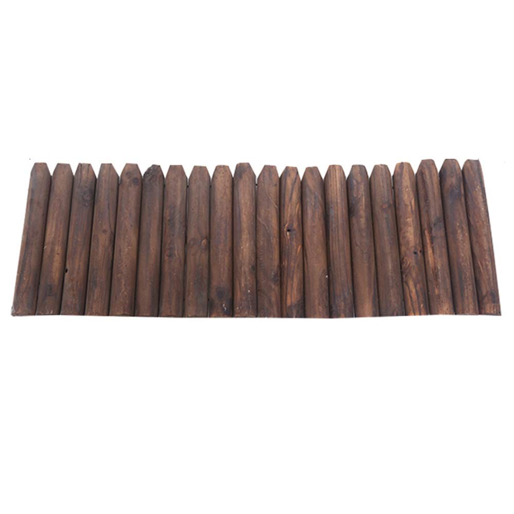 ZHANWEI Garden Fence Picket Fencing Flower Bed Carbonization Wood Gardening Bendable Lawn Edging Decor, Multiple Sizes (Color : Brown, Size : 120x10cm)