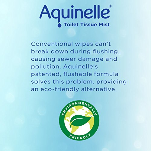 aquinelle toilet tissue mist - value pack of 4 convenient 325oz bottles - non-clogging alternative to flushable wipes - simply spray on any folded toilet paper