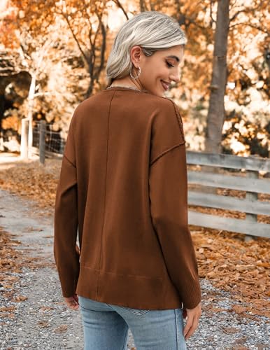 Zeagoo Women's Oversized Button Cardigan Sweaters 2025 Fall Open Front Lightweight Cardigans V Neck Loose Knit Outwear3