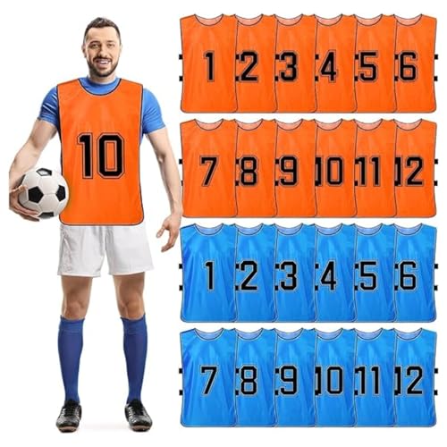 Gilets d'entraînement de football réversibles et numérotés pour simplifier vos matchs