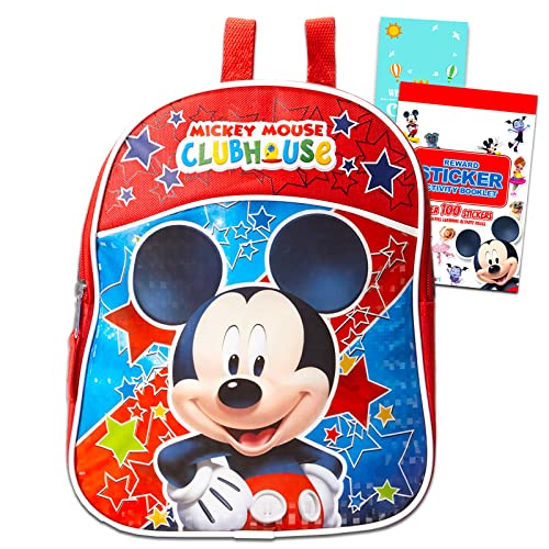 Mickey Mouse Mini Backpack For Boys - Bundle With 11" Mickey Mouse Preschool Backpack, Mickey Stickers, Door Hanger | Mickey Mouse Backpack For Toddler Boys #TOP12