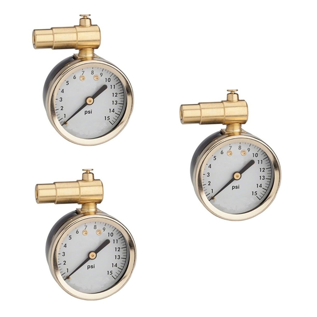 ULTECHNOVO 3pièces Manomètre Mécanique Pour Pneu Psi Jauge De Pression à Dial Pour Vélo Conception Compacte Et Robuste Mesure Précise Pour Optimiser La Performance Des Pneus