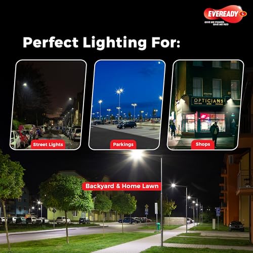 Image of EVEREADY LED Street Light Pro-50 | Warm White (3000K) | High Surge Protection up to 6kV | 120 lm /W | IP66 & IK08 | Matte Finish | Aluminum Housing | Polycarbonate Diffuser | Outdoor Purpose