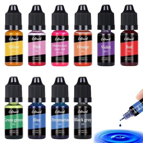 Candle Dye 10 Colors Liquid Candle Colour Dye for Soy Wax Oil-Based Highly Concentrate Wax Dyes for Wax Melts Each 10 Ml